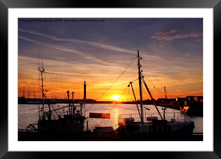  Sunset Over Grimsby Docks II Framed Mounted Print by Ray Nelson