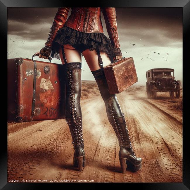 Overknees in the Wild West Framed Print by Silvio Schoisswohl
