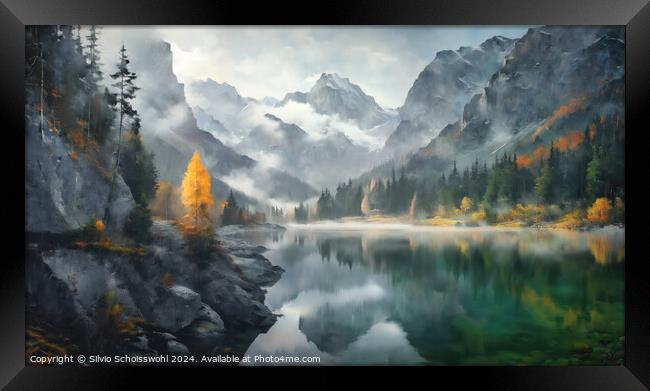 Mysterious mountain lake Framed Print by Silvio Schoisswohl