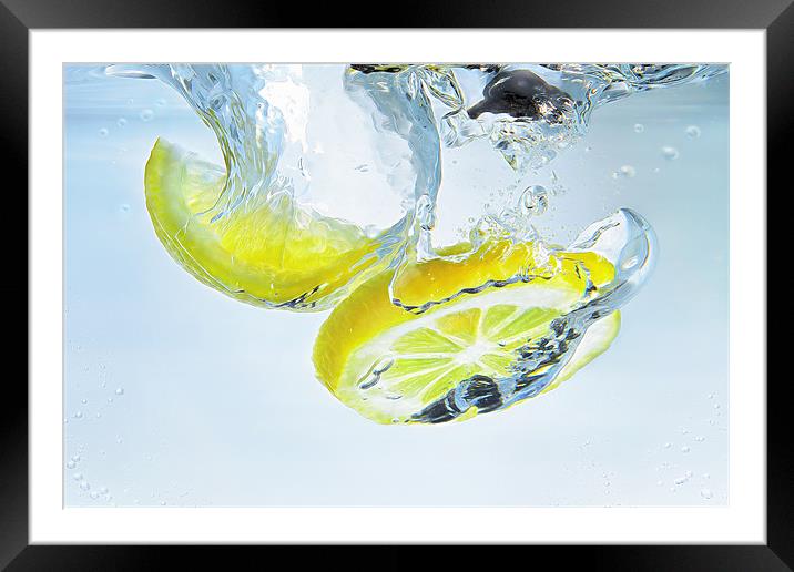lemon splash Framed Mounted Print by Silvio Schoisswohl