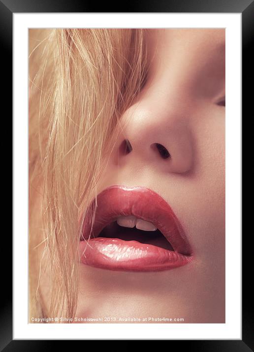 sensual lips Framed Mounted Print by Silvio Schoisswohl