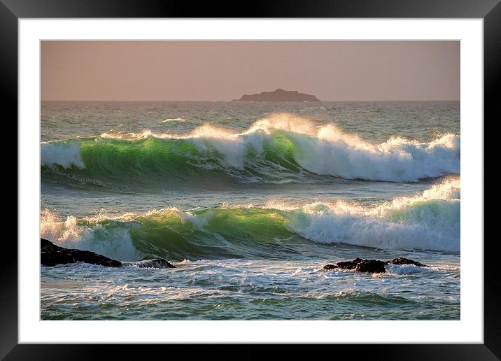waves Framed Mounted Print by Silvio Schoisswohl
