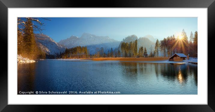 Alp Lake Winter  Pano Framed Mounted Print by Silvio Schoisswohl