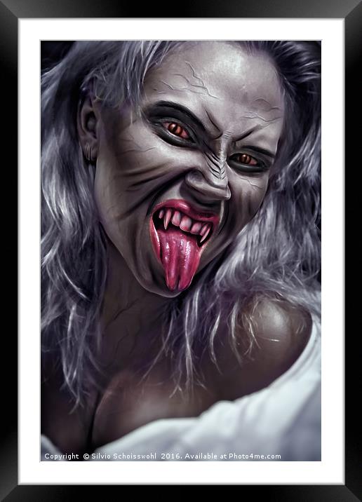 Vampire Lady Framed Mounted Print by Silvio Schoisswohl