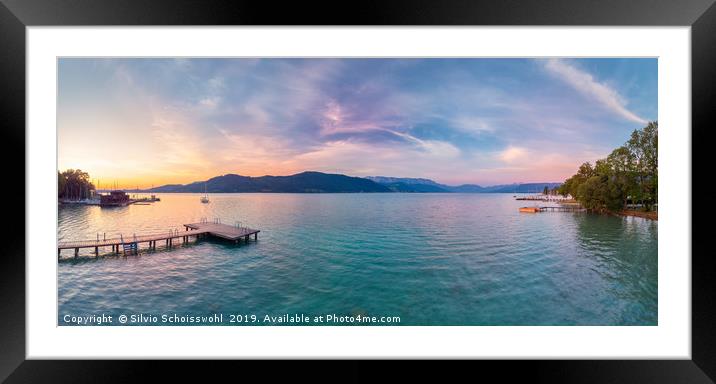 Morning atmosphere at the Attersee lake Framed Mounted Print by Silvio Schoisswohl