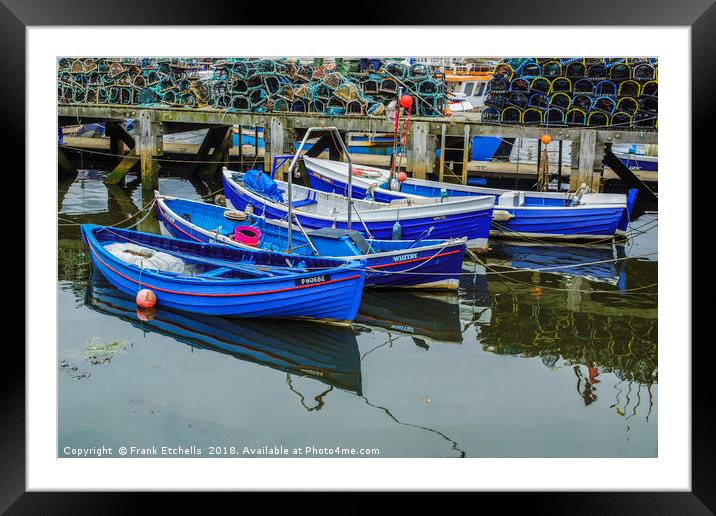 Four Tethered Boats, Whitby Framed Mounted Print by Frank Etchells