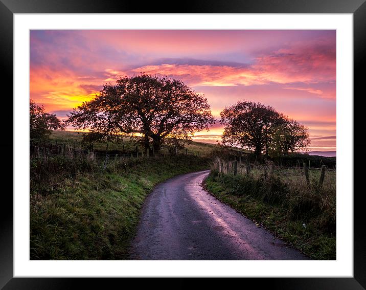 Majestic Sunrise over the Welsh Countryside Framed Mounted Print by P D