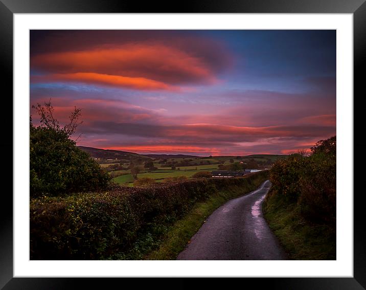 Majestic Sunrise in Corwen Framed Mounted Print by P D