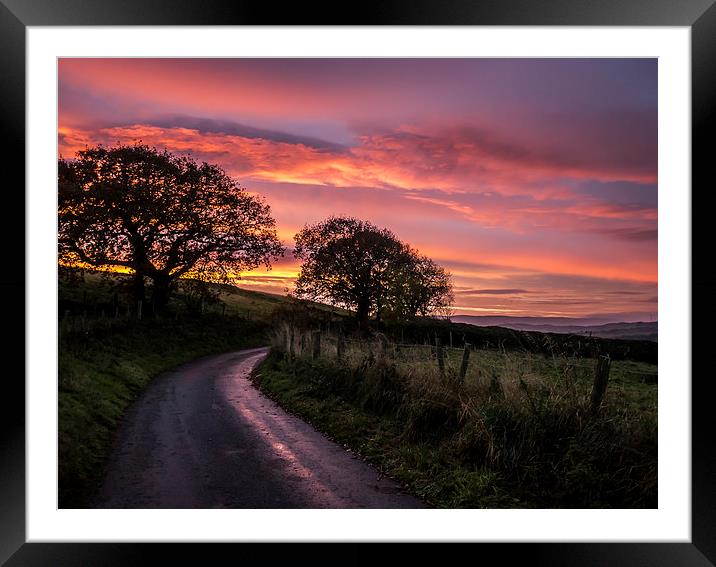 Majestic Sunrise Over Welsh Countryside Framed Mounted Print by P D