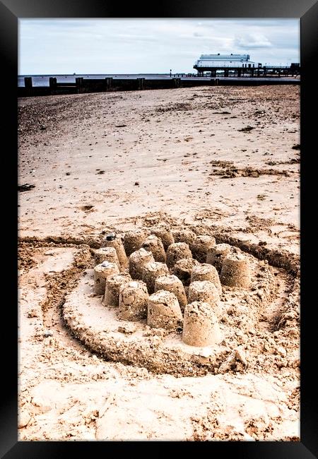 Building Dreams on Cleethorpes Beach Framed Print by P D