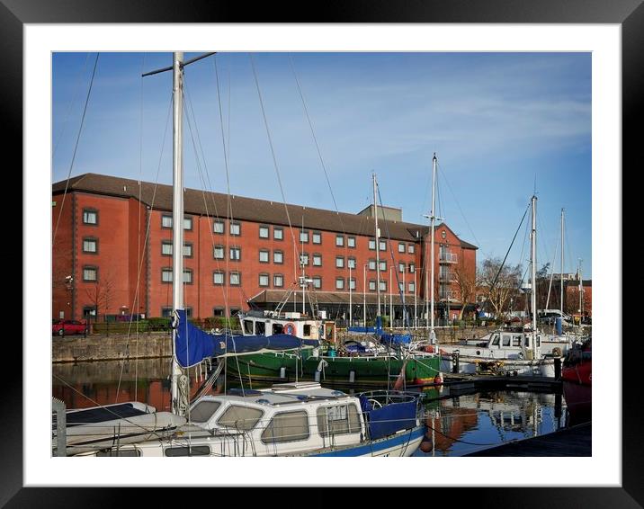 Serenity on the Hull Marina Framed Mounted Print by P D