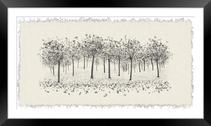 Stand of Trees Framed Mounted Print by Christine Kerioak
