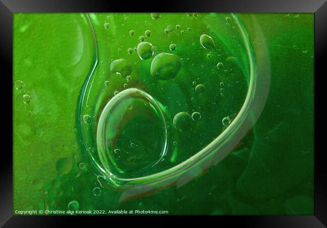 Pregnant Green Bubbles Framed Print by Christine Kerioak