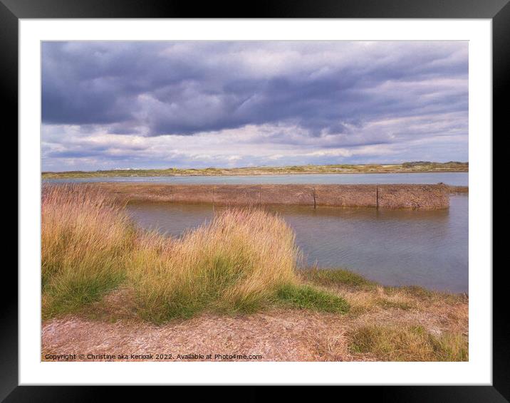 Rye Harbour, River Rother Framed Mounted Print by Christine Kerioak