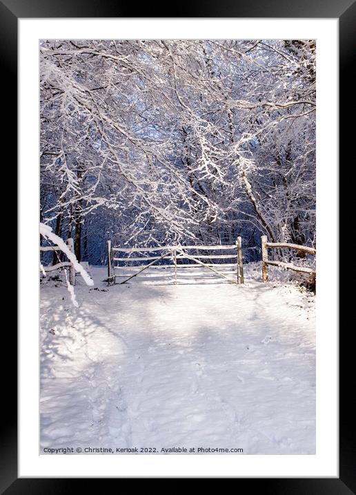 Entrance Gate to Winter Wonderland Framed Mounted Print by Christine Kerioak