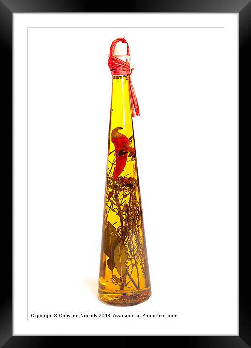 Bottle of Olive Oil Framed Mounted Print by Christine Kerioak