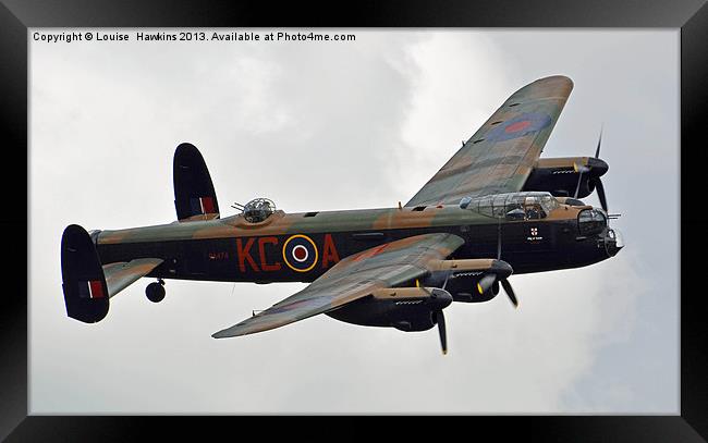 Lancaster Bomber Dambusters flyover Framed Print by Louise  Hawkins