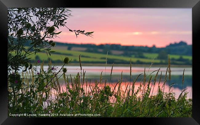 Summer Meadow Sunset Framed Print by Louise  Hawkins