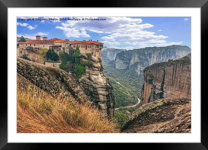 Monastery from Meteora-Greece Framed Mounted Print by Dragomir Nikolov
