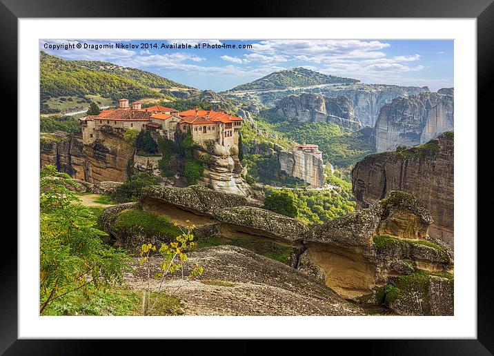 Monastery from Meteora-Greece Framed Mounted Print by Dragomir Nikolov