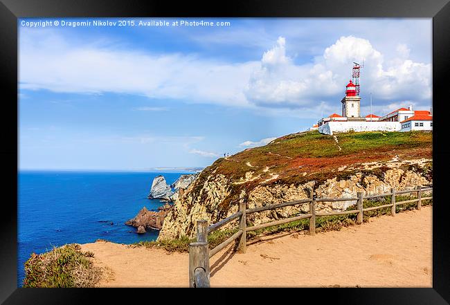 Cabo da Roca - the western most point of continent Framed Print by Dragomir Nikolov