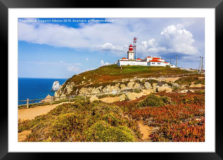 Light house at Cape Roca, Sintra, Portugal Framed Mounted Print by Dragomir Nikolov