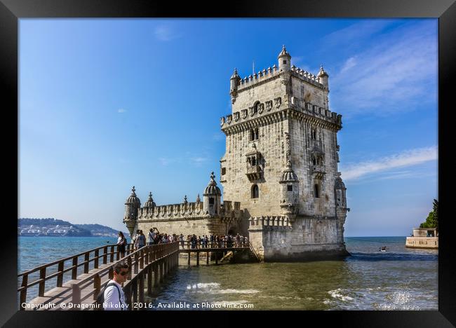 Belem Tower is a fortified tower located in the civil parish of  Framed Print by Dragomir Nikolov