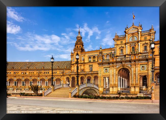 Spanish Square in Sevilla, Spain  Framed Print by Dragomir Nikolov