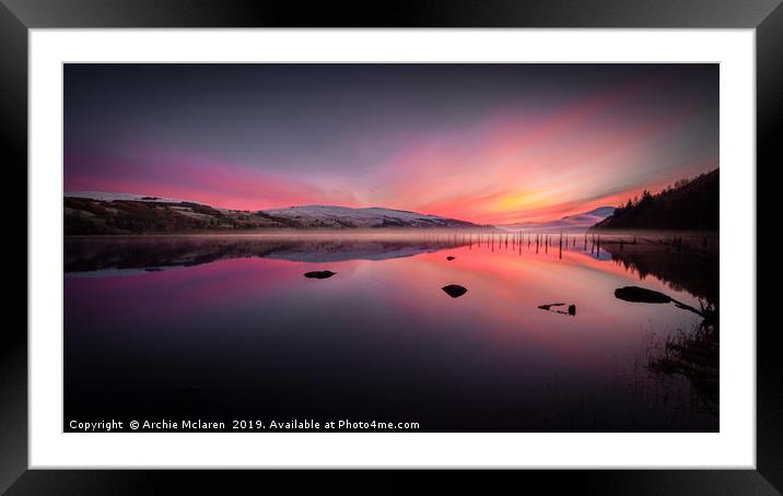 Winter Sunset from Dalerb, Loch Tay Framed Mounted Print by Archie Mclaren