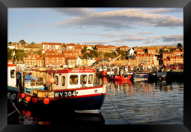 Sunset in Whitby Framed Print by Gabriela Olteanu