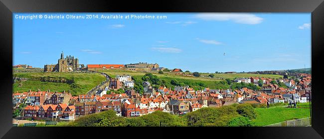 Whitby Panorama Framed Print by Gabriela Olteanu