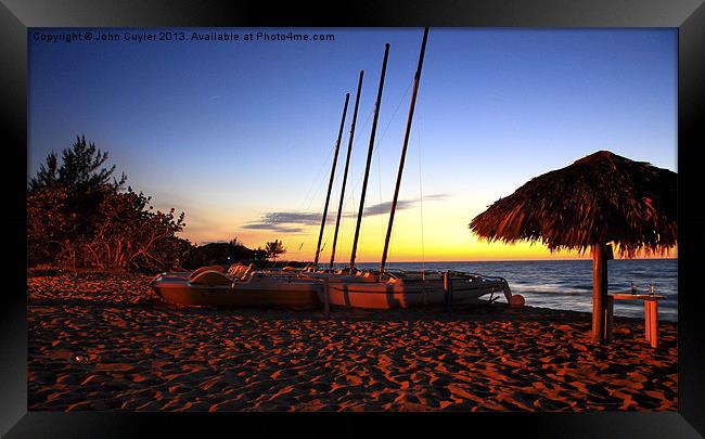Sunset on Varadero Beach Cuba Framed Print by John Cuyler