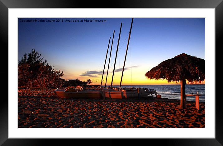Sunset on Varadero Beach Cuba Framed Mounted Print by John Cuyler