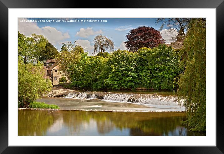 Weir on the River Teme Framed Mounted Print by John Cuyler