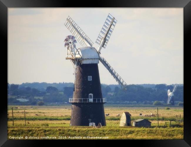 Berney Arms windmill Framed Print by chrissy woodhouse