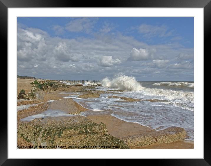 wave watching Framed Mounted Print by chrissy woodhouse