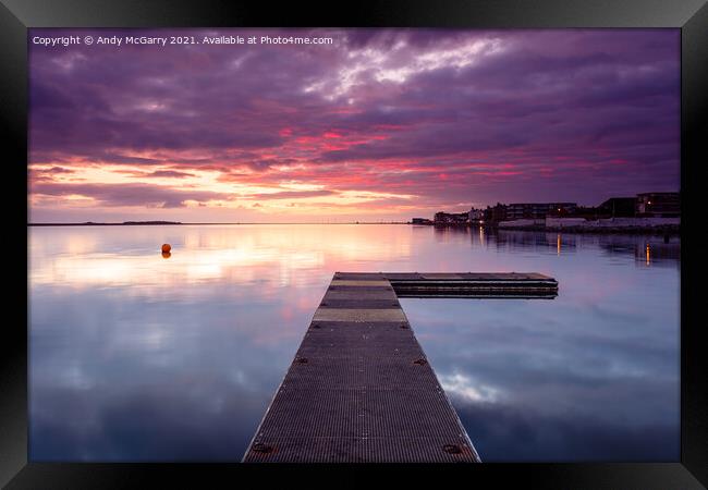 Sunset Marina Lake West Kirby Framed Print by Andy McGarry