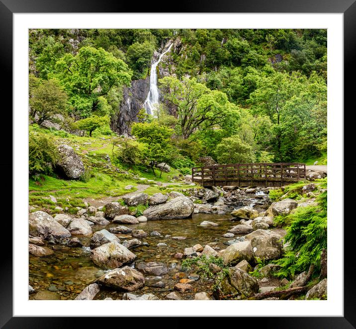 Aber Falls Waterfall Framed Mounted Print by Andy McGarry
