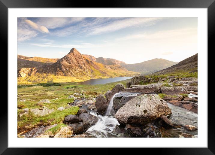 Tryfan in the Evening Sunlight Framed Mounted Print by Andy McGarry