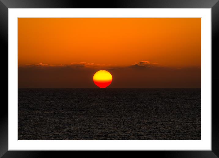 Sunset over the sea Framed Mounted Print by Andy McGarry