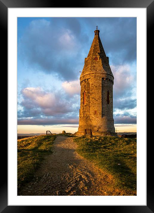 Hartshead Pike Autumn Sunset Framed Mounted Print by Andy McGarry