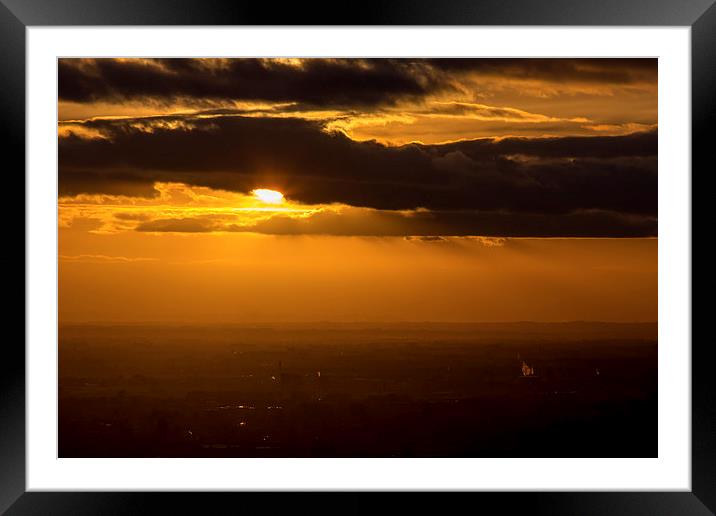 Manchester Sunset Framed Mounted Print by Andy McGarry