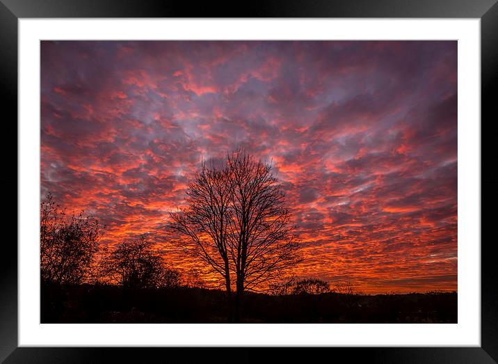 Autumn Sunset Over Cheshire Framed Mounted Print by Andy McGarry