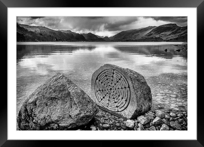 Centenary Stone - Derwentwater Framed Mounted Print by Andy McGarry