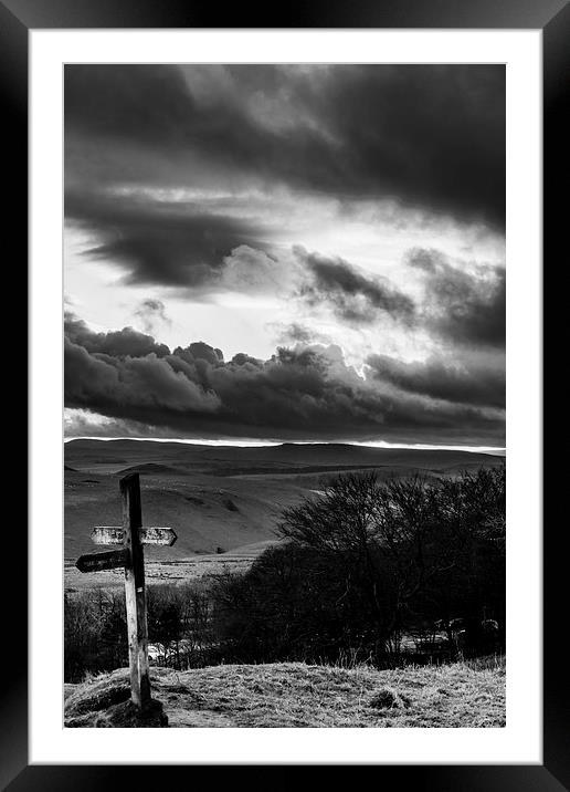 Signpost in the Peak District Framed Mounted Print by Andy McGarry