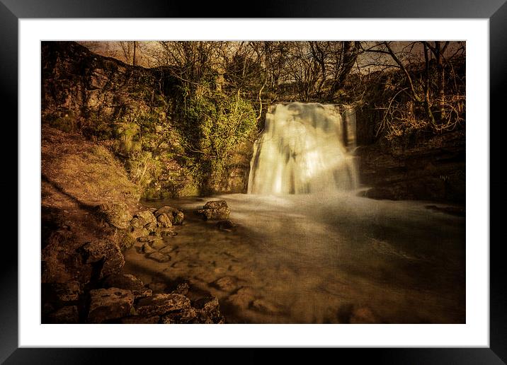 Malham Cove - Janets Foss (Textured) Framed Mounted Print by Andy McGarry