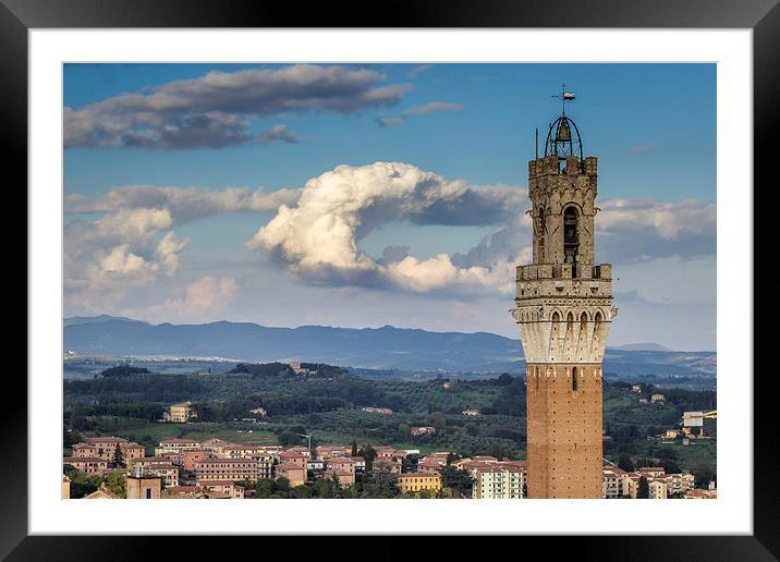 Siena - Torre Del Mangia Framed Mounted Print by Andy McGarry