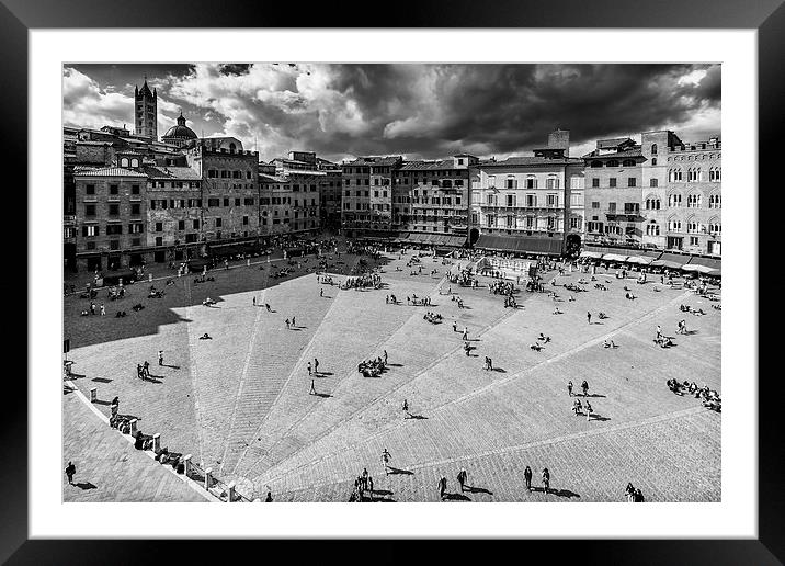 Piazza Del Campo - Siena Framed Mounted Print by Andy McGarry