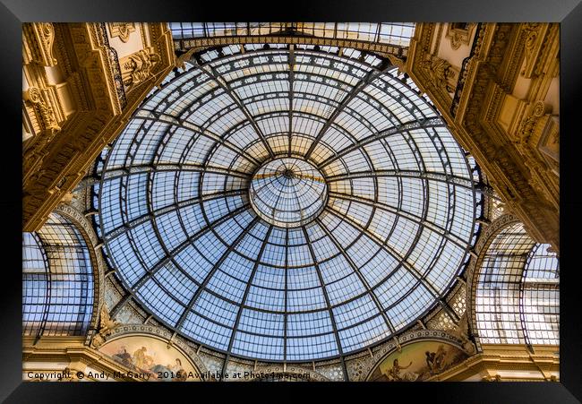 Galleria Vittorio Emanuele II Milan Framed Print by Andy McGarry
