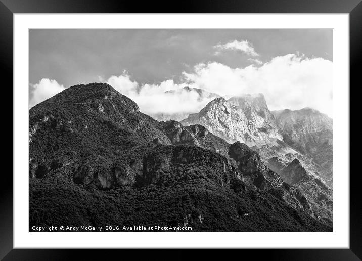 Lake Como Mountains Framed Mounted Print by Andy McGarry
